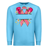 Ocean Blue Personalized Breast Cancer ribbon Premium Sweatshirt - NancyCooperArtShop