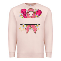 Pale Pink Personalized Breast Cancer ribbon Premium Sweatshirt - NancyCooperArtShop