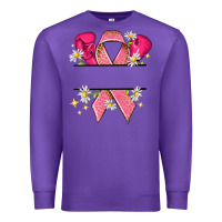 Purple Personalized Breast Cancer ribbon Premium Sweatshirt - NancyCooperArtShop