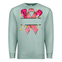 Seafoam Personalized Breast Cancer ribbon Premium Sweatshirt - NancyCooperArtShop