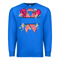 True Royal Personalized Breast Cancer ribbon Premium Sweatshirt - NancyCooperArtShop