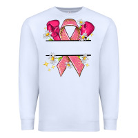 White Personalized Breast Cancer ribbon Premium Sweatshirt - NancyCooperArtShop