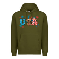 Army Green USA 4th of july Premium Hoodie - HowdyJamesFarm