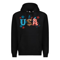 Black USA 4th of july Premium Hoodie - HowdyJamesFarm