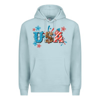 Blue Mist USA 4th of july Premium Hoodie - HowdyJamesFarm