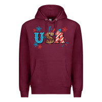 Burgundy USA 4th of july Premium Hoodie - HowdyJamesFarm