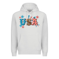 Dove Grey USA 4th of july Premium Hoodie - HowdyJamesFarm