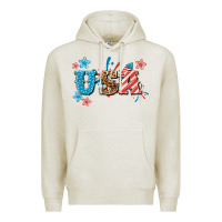 Oatmeal Heather USA 4th of july Premium Hoodie - HowdyJamesFarm