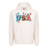 Pale Pink USA 4th of july Premium Hoodie - HowdyJamesFarm