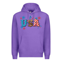 Purple USA 4th of july Premium Hoodie - HowdyJamesFarm