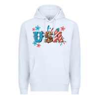White USA 4th of july Premium Hoodie - HowdyJamesFarm