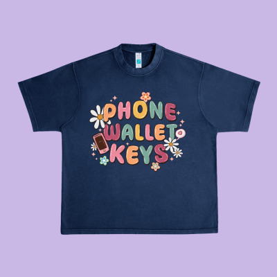 Phone Wallet Keys Urban Heavy Tee Designed By Maliassmallbusiness