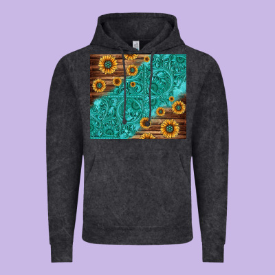 Tooled Leather And Sunflowers Vintage Hoodie Designed By Jasminsmagicworld