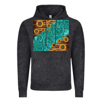 Vintage Black Tooled Leather And Sunflowers Vintage Hoodie - Jasminsmagicworld