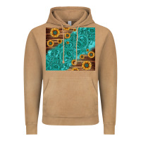 Vintage Camel Tooled Leather And Sunflowers Vintage Hoodie - Jasminsmagicworld