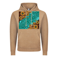 Vintage Coffee Tooled Leather And Sunflowers Vintage Hoodie - Jasminsmagicworld