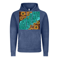 Vintage Denim Tooled Leather And Sunflowers Vintage Hoodie - Jasminsmagicworld