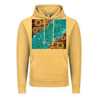 Vintage Mustard Tooled Leather And Sunflowers Vintage Hoodie - Jasminsmagicworld