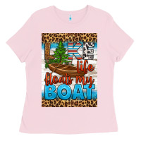 Bubblegum Pink lake life floats my boat air freshener Ladies Tee - HRA Design Shop