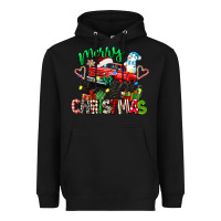 Black merry christmas monster truck Heavyweight Hoodie - texasbilliewilder