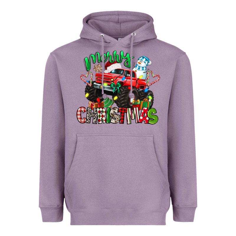 Merry Christmas Monster Truck Heavyweight Hoodie by texasbilliewilder | Teevron