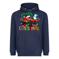 Navy merry christmas monster truck Heavyweight Hoodie - texasbilliewilder