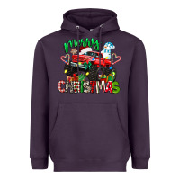 Plum merry christmas monster truck Heavyweight Hoodie - texasbilliewilder