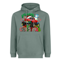 Sage merry christmas monster truck Heavyweight Hoodie - texasbilliewilder