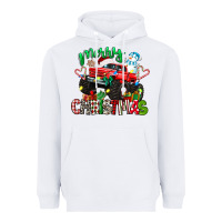 White merry christmas monster truck Heavyweight Hoodie - texasbilliewilder