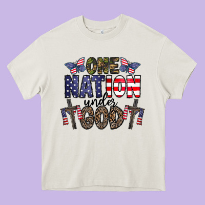 One Nation Under God Heavy Core Tee Designed By Cowhidedigitalart