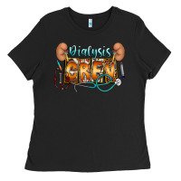 Black dialysis crew Ladies Tee - CowhideDigitalArt