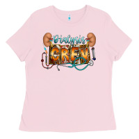 Bubblegum Pink dialysis crew Ladies Tee - CowhideDigitalArt