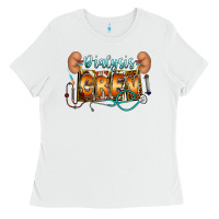 White dialysis crew Ladies Tee - CowhideDigitalArt