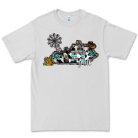 Dove Grey ky yall western Premium Tee - CowhideDigitalArt