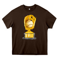 Chocolate Brown baseball throphy cup fa element Heavy Core Tee - FaDigitalArtStudio