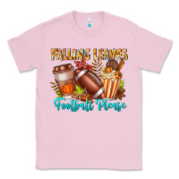 Bubblegum Pink Falling Leaves Football Please Classic Tee - CowhideDigitalArt
