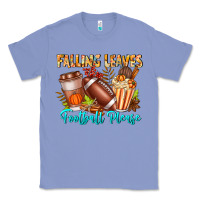Colony Blue Falling Leaves Football Please Classic Tee - CowhideDigitalArt