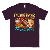 Plum Falling Leaves Football Please Classic Tee - CowhideDigitalArt