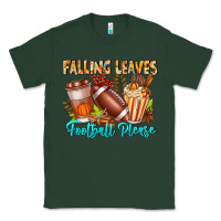 Sports Green Falling Leaves Football Please Classic Tee - CowhideDigitalArt