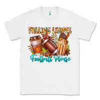 White Falling Leaves Football Please Classic Tee - CowhideDigitalArt