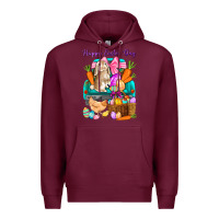 Burgundy Happy Easter Day truck Premium Hoodie - HowdyJamesFarm
