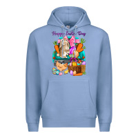 Colony Blue Happy Easter Day truck Premium Hoodie - HowdyJamesFarm