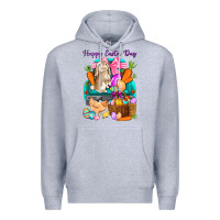 Heather Grey Happy Easter Day truck Premium Hoodie - HowdyJamesFarm