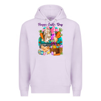 Lilac Happy Easter Day truck Premium Hoodie - HowdyJamesFarm