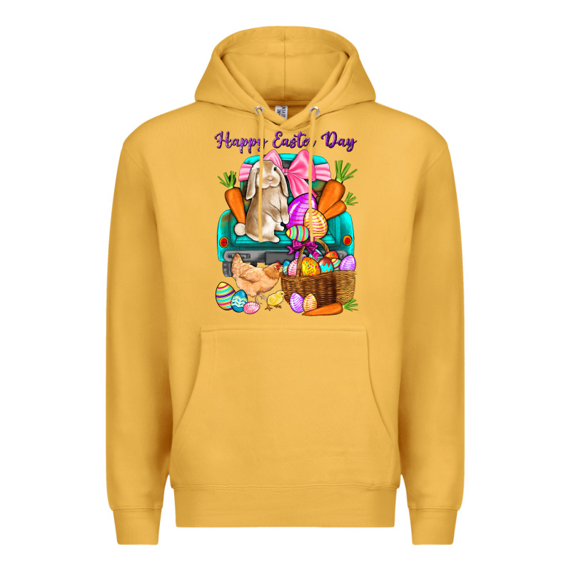 Happy Easter Day Truck Premium Hoodie by HowdyJamesFarm | Teevron