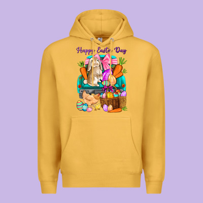 Happy Easter Day Truck Premium Hoodie Designed By Howdyjamesfarm
