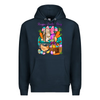 Navy Happy Easter Day truck Premium Hoodie - HowdyJamesFarm