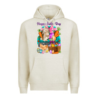 Oatmeal Heather Happy Easter Day truck Premium Hoodie - HowdyJamesFarm