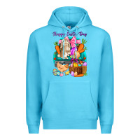 Ocean Blue Happy Easter Day truck Premium Hoodie - HowdyJamesFarm