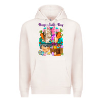 Pale Pink Happy Easter Day truck Premium Hoodie - HowdyJamesFarm